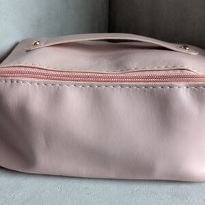 Flat Open Pink Cosmetic Bag